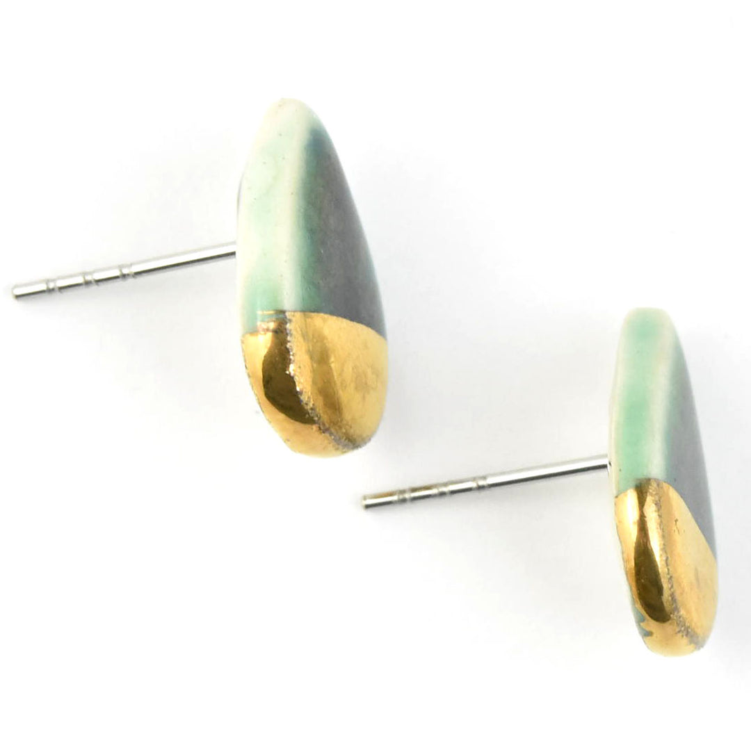 Emerald Green Teardop Studs