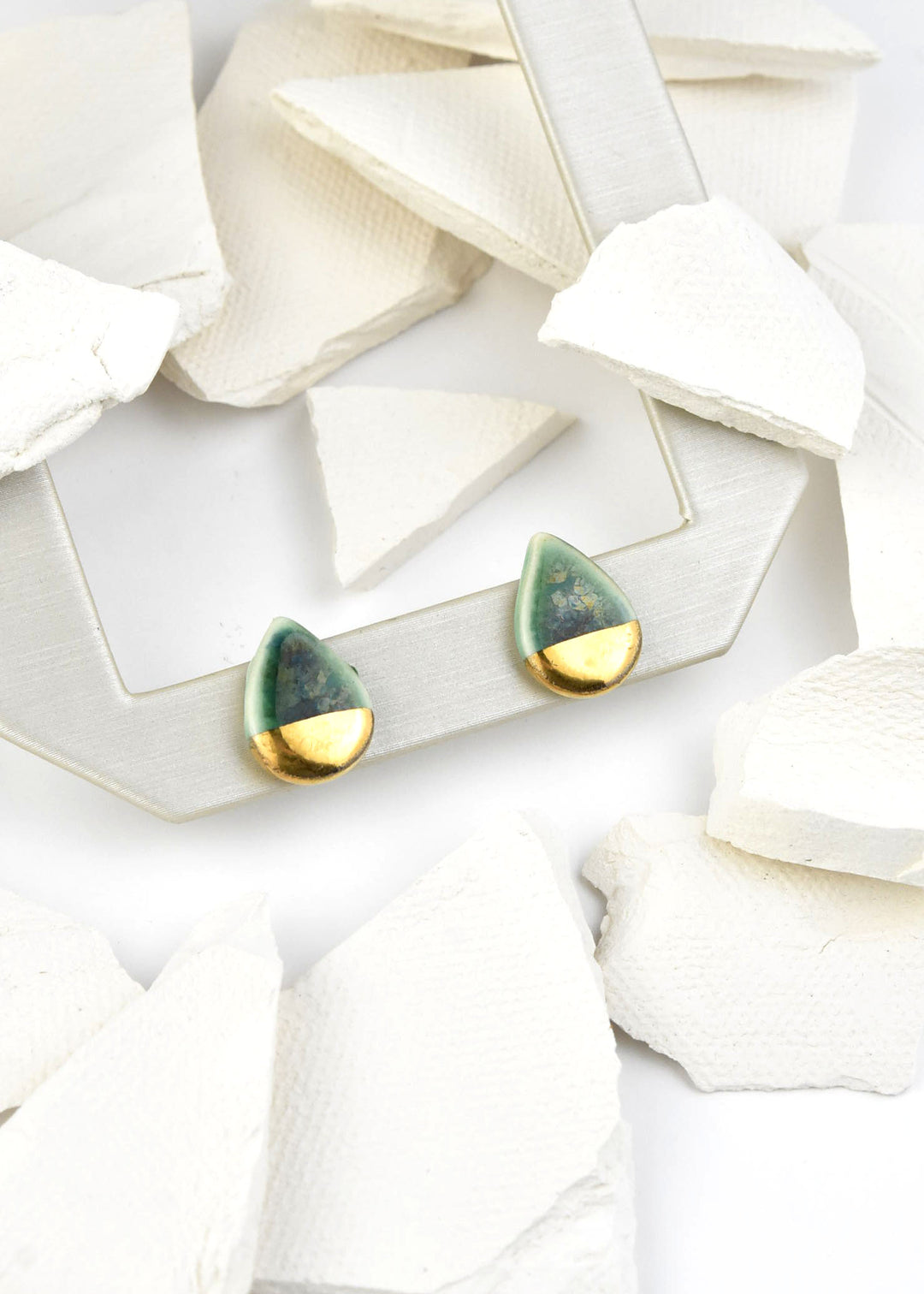 Emerald Green Teardop Studs