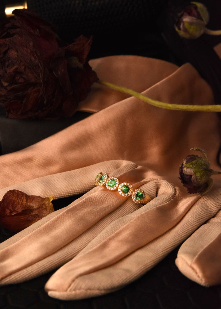 The Tiana: Emerald and Diamond Band - Goldmakers Fine Jewelry