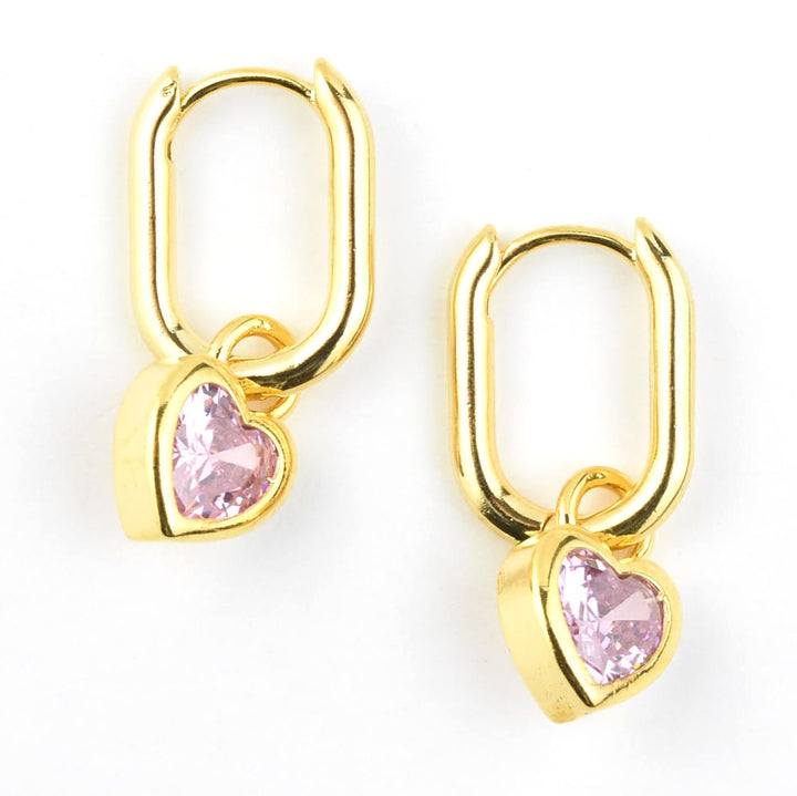 Emma Heart Drops in Gold Tone