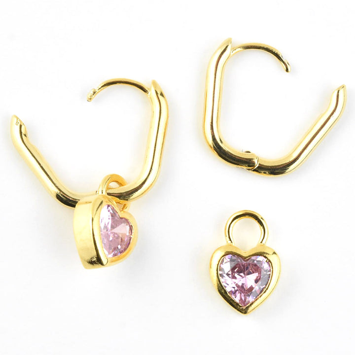 Emma Heart Drops in Gold Tone