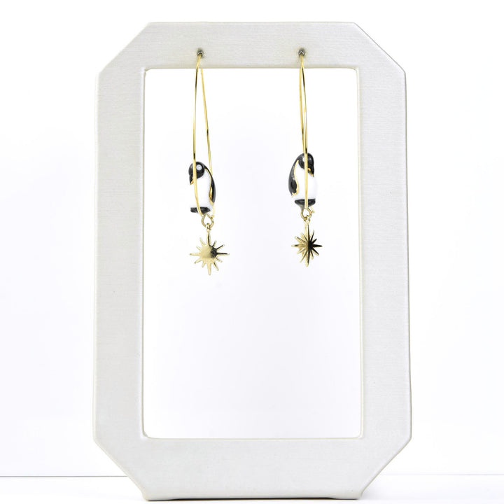 Emperor Penguin Small Hoops with Star