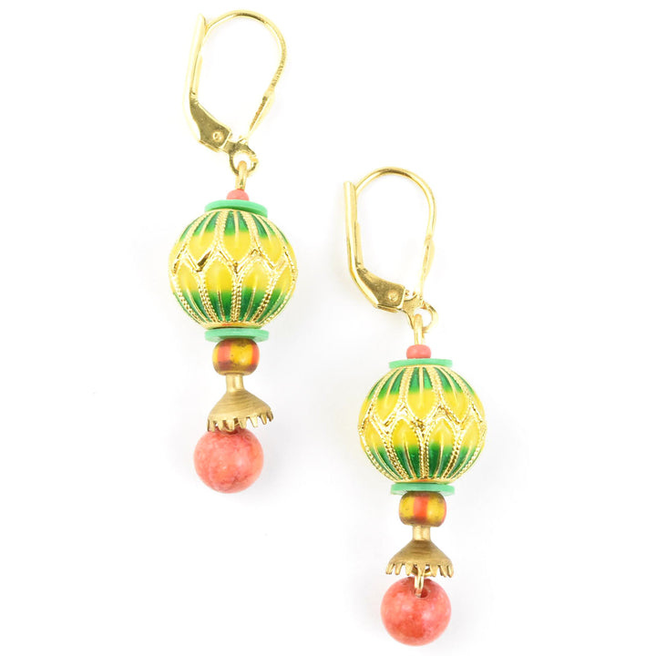 Enamel Globe Earrings