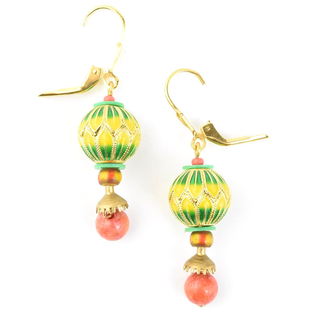 Enamel Globe Earrings