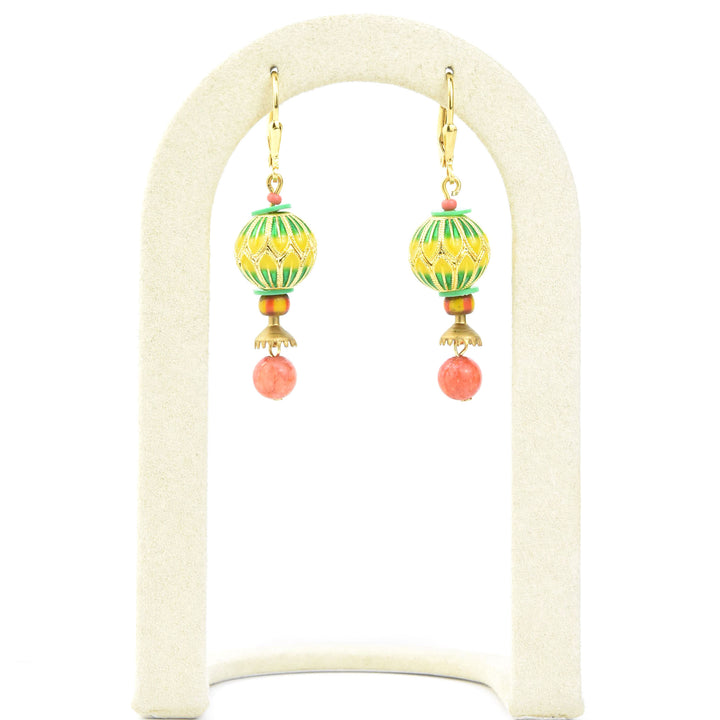 Enamel Globe Earrings