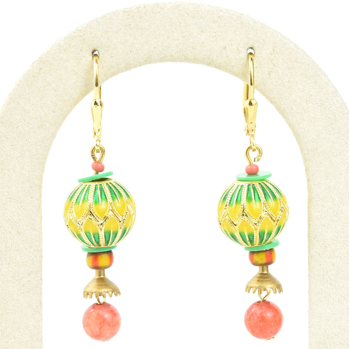 Enamel Globe Earrings