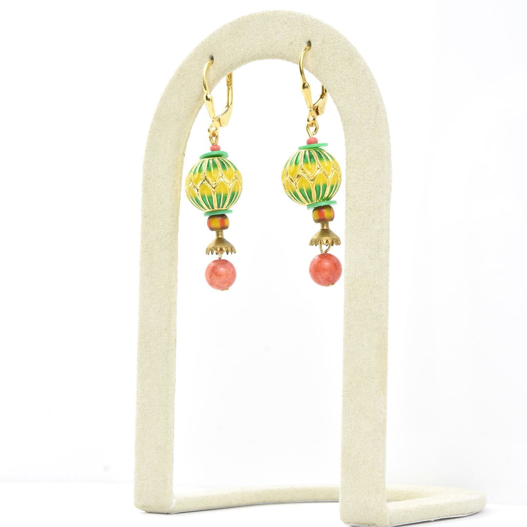 Enamel Globe Earrings