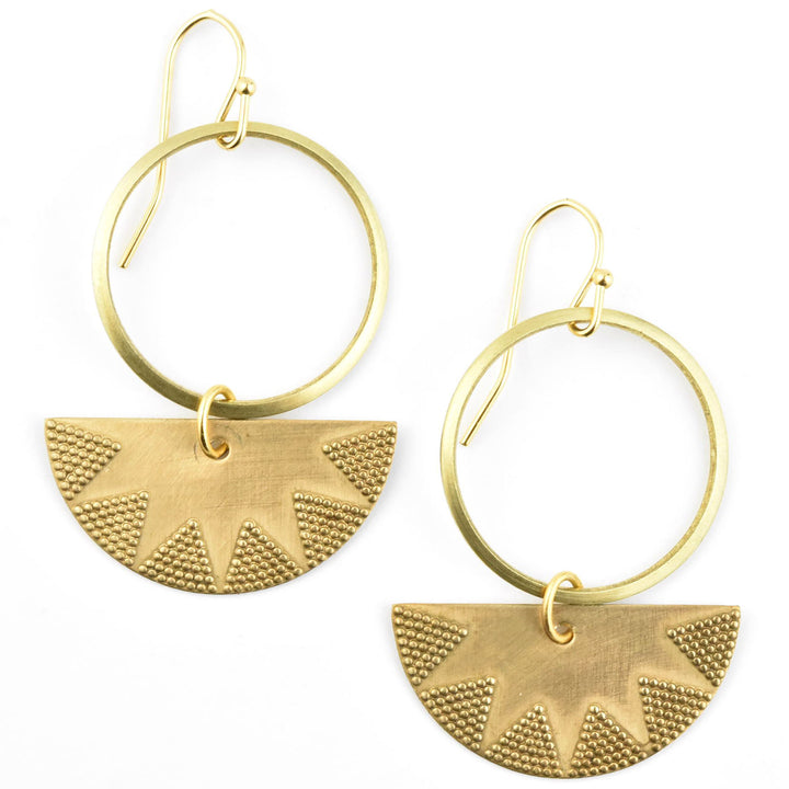 Etched Crescent Hoop Earrings