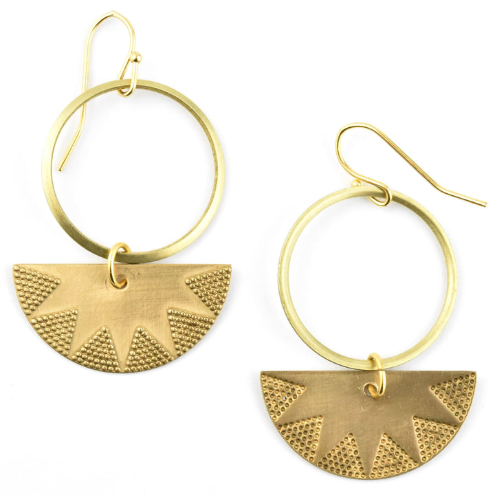 Etched Crescent Hoop Earrings