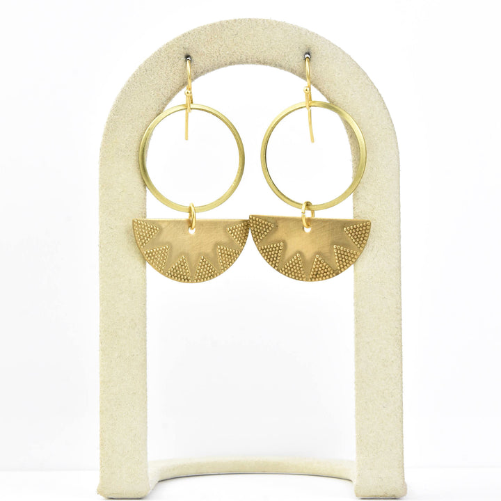 Etched Crescent Hoop Earrings