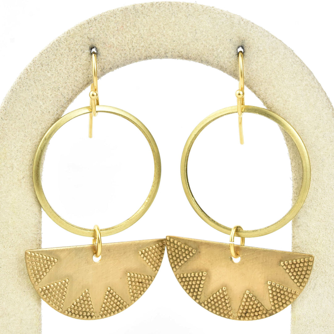Etched Crescent Hoop Earrings