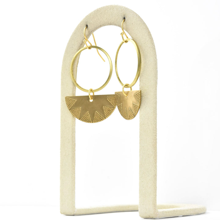 Etched Crescent Hoop Earrings