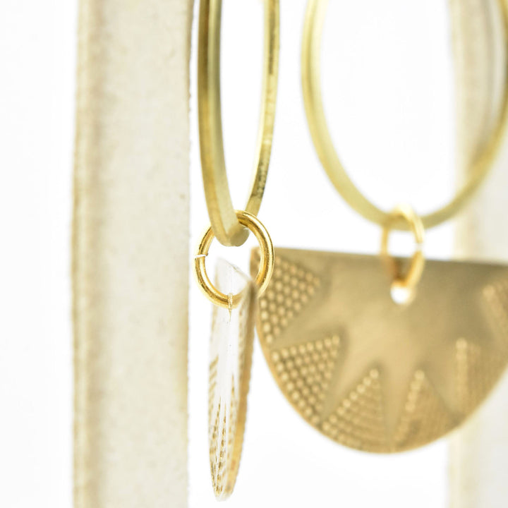 Etched Crescent Hoop Earrings