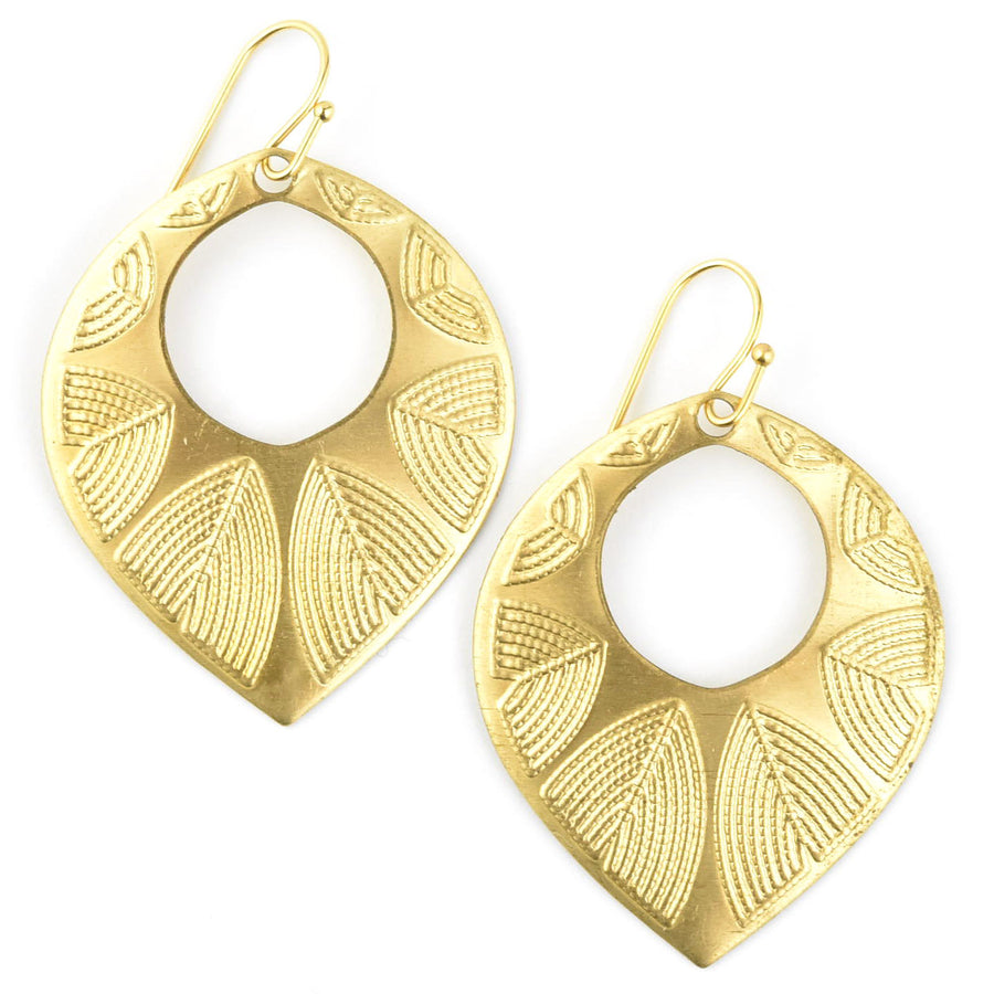 Etched Teardrop Earrings - Goldmakers Fine Jewelry