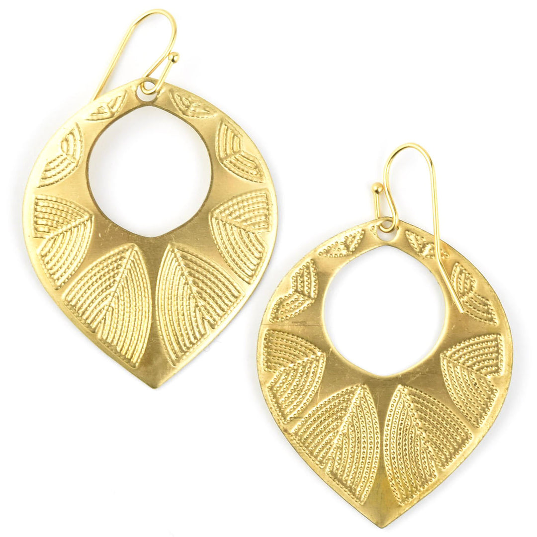 Etched Teardrop Earrings - Goldmakers Fine Jewelry