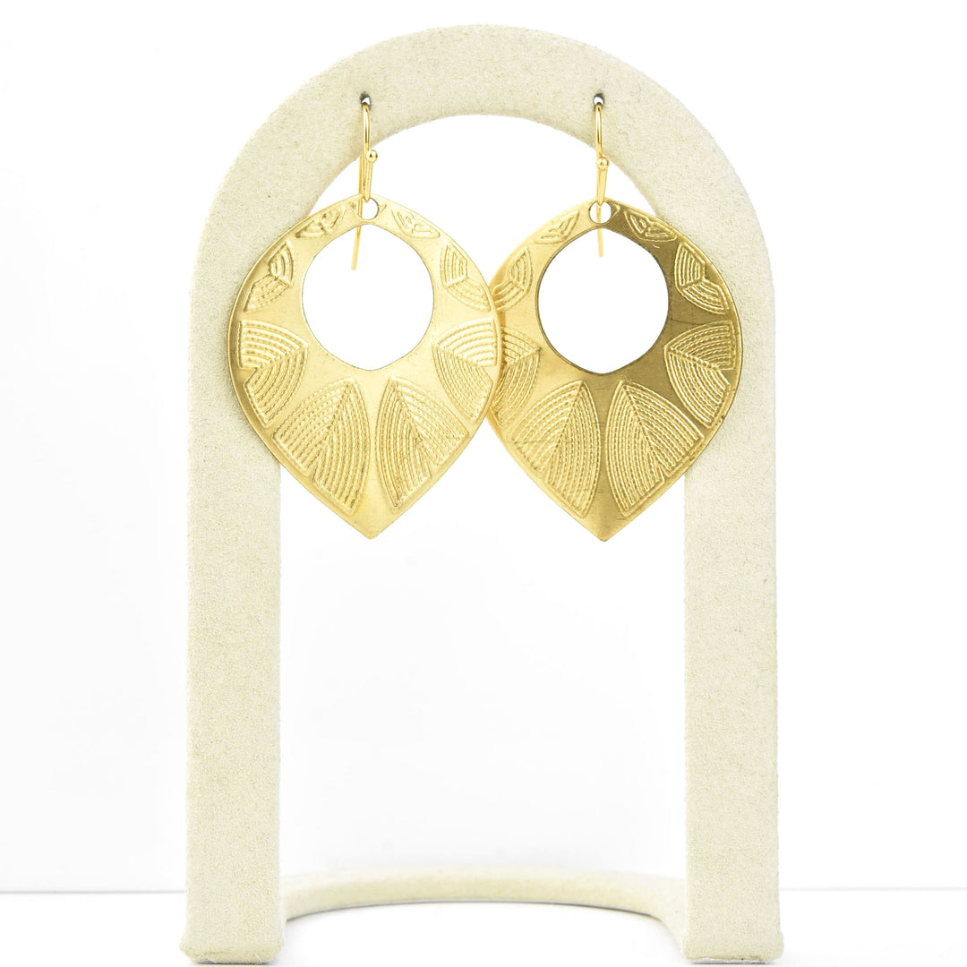 Etched Teardrop Earrings - Goldmakers Fine Jewelry