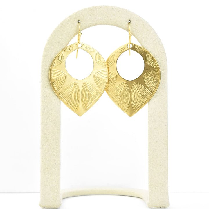 Etched Teardrop Earrings - Goldmakers Fine Jewelry