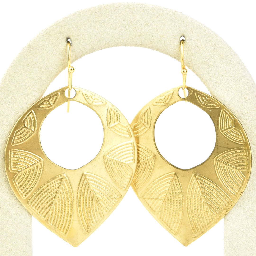 Etched Teardrop Earrings - Goldmakers Fine Jewelry