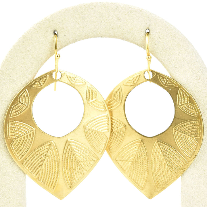 Etched Teardrop Earrings - Goldmakers Fine Jewelry