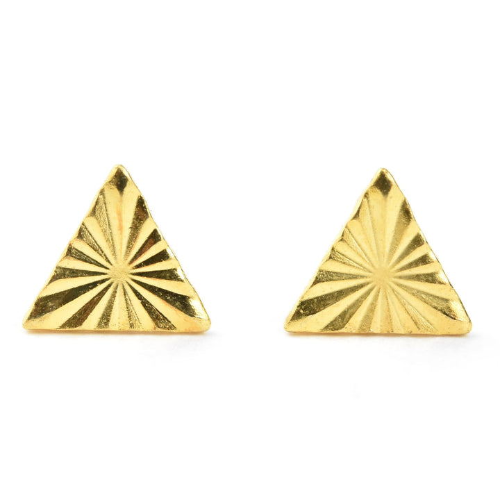 Etched Triangle Studs