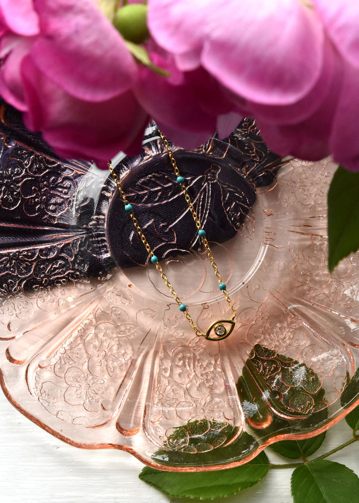 Turquoise Enamel Eye Talisman