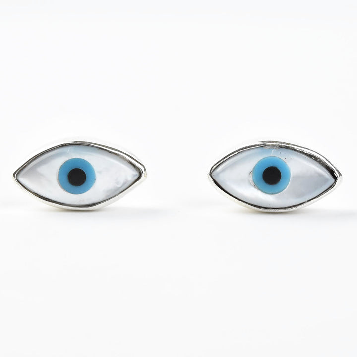 Mother of Pearl Eye Earrings - Goldmakers Fine Jewelry