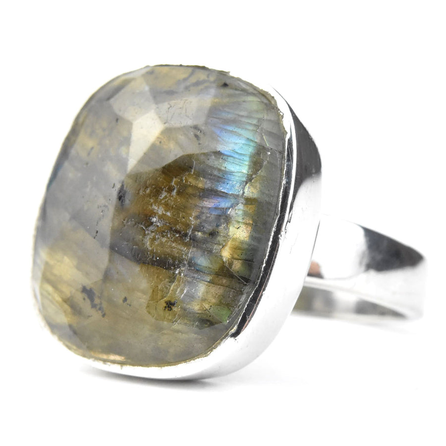 Faceted Labradorite Ring in Sterling Silver - Goldmakers Fine Jewelry