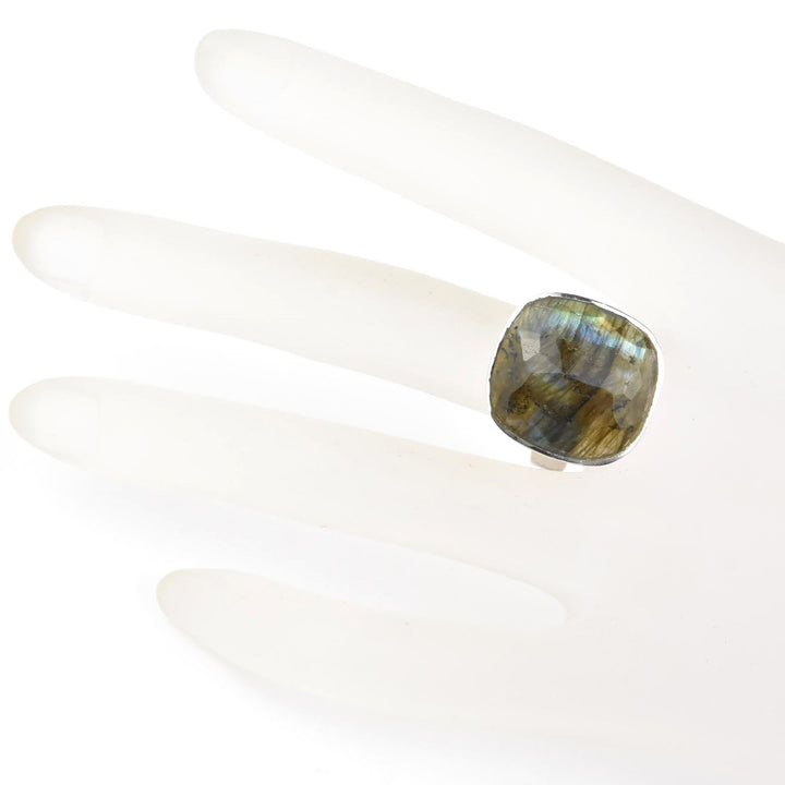 Faceted Labradorite Ring in Sterling Silver - Goldmakers Fine Jewelry