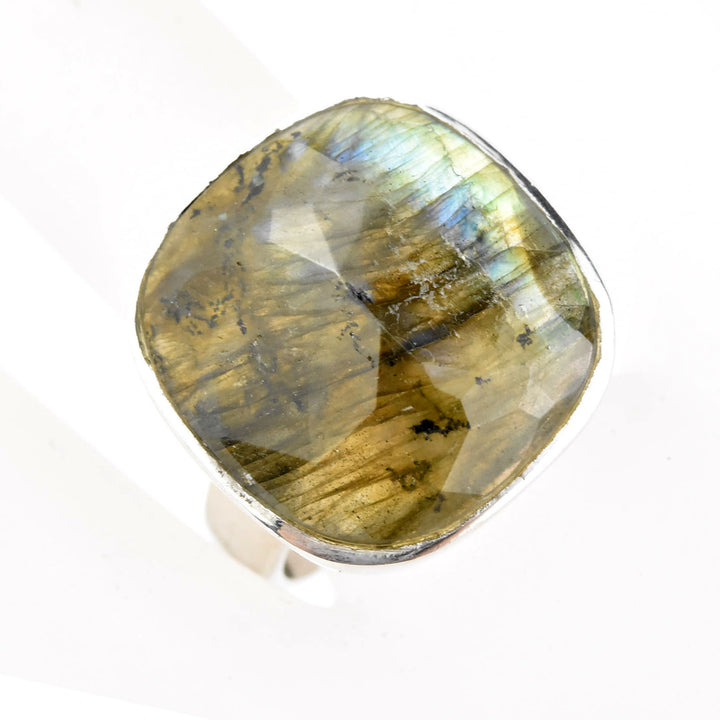 Faceted Labradorite Ring in Sterling Silver - Goldmakers Fine Jewelry
