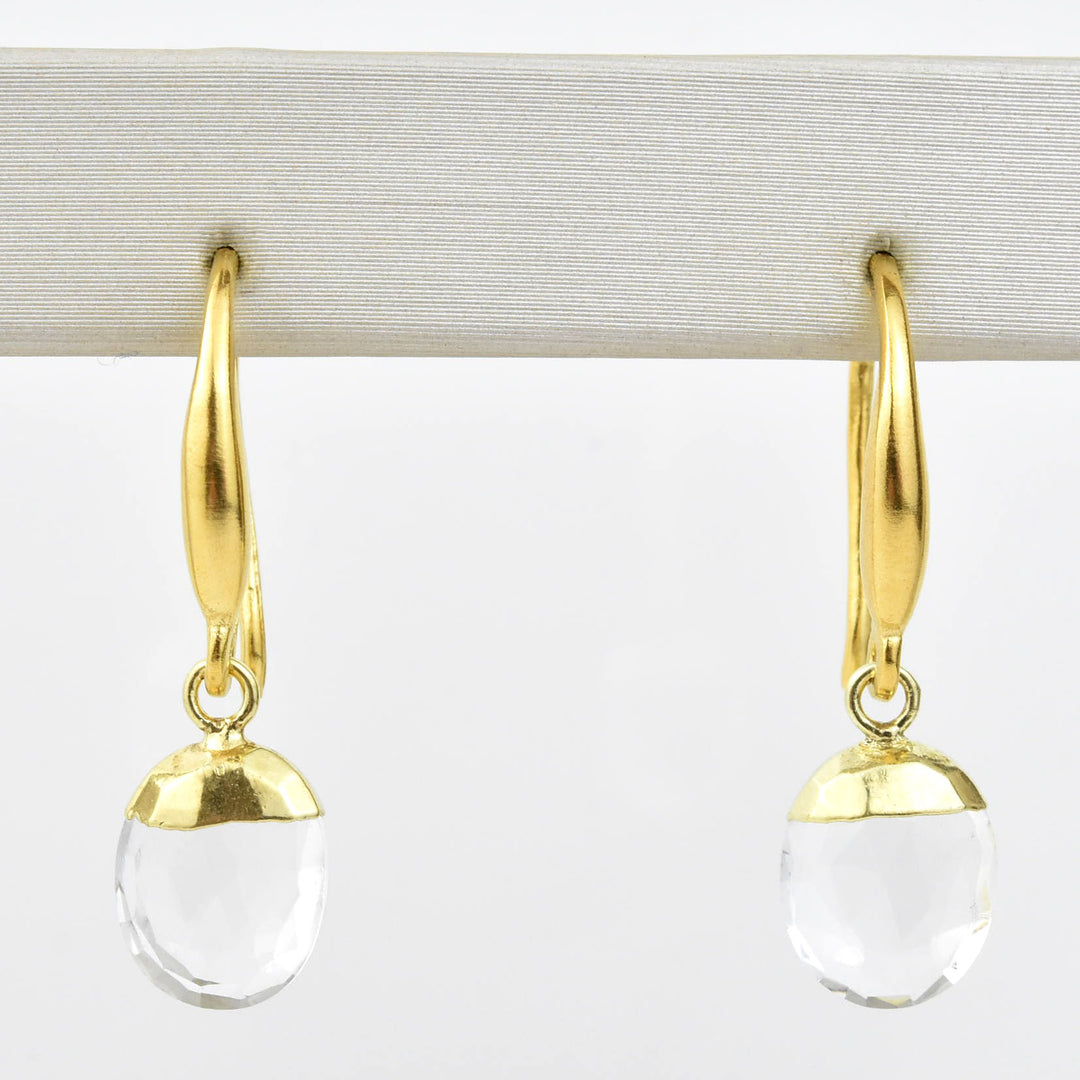 Faceted Crystal Quartz Earrings - Goldmakers Fine Jewelry