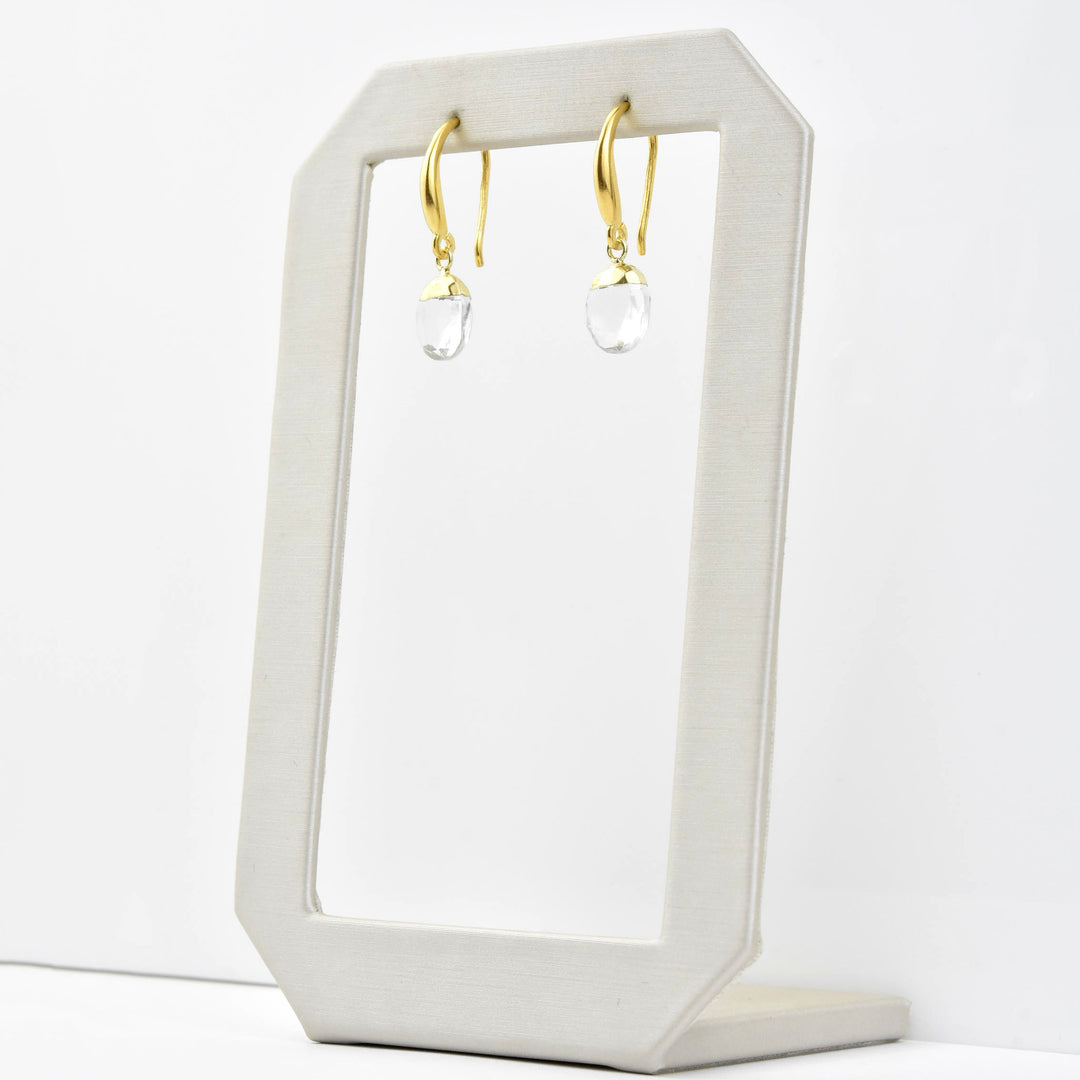 Faceted Crystal Quartz Earrings - Goldmakers Fine Jewelry