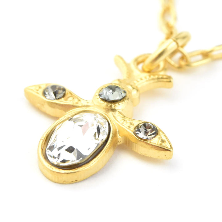 Fancy Crystal Bee Necklace - Goldmakers Fine Jewelry