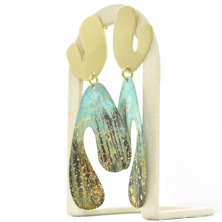 Fauvism Large Earrings in Forest