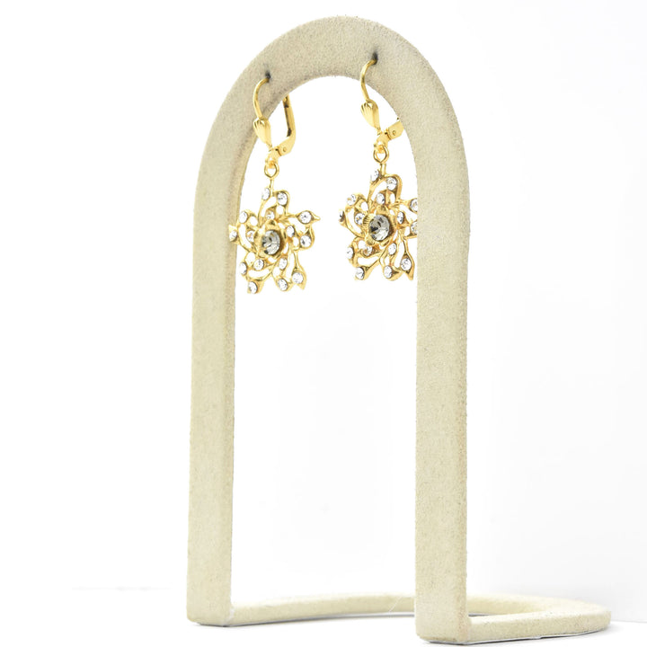 Crystal Filigree Flower Earrings