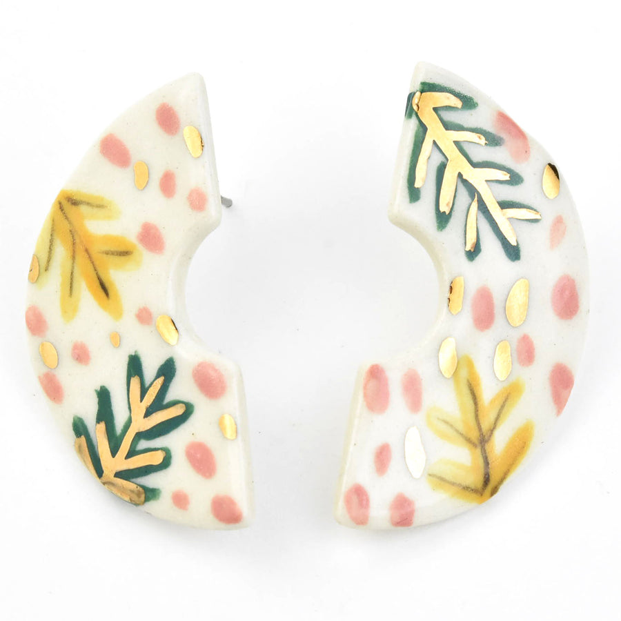 Floral Arch Stud Earrings - Goldmakers Fine Jewelry