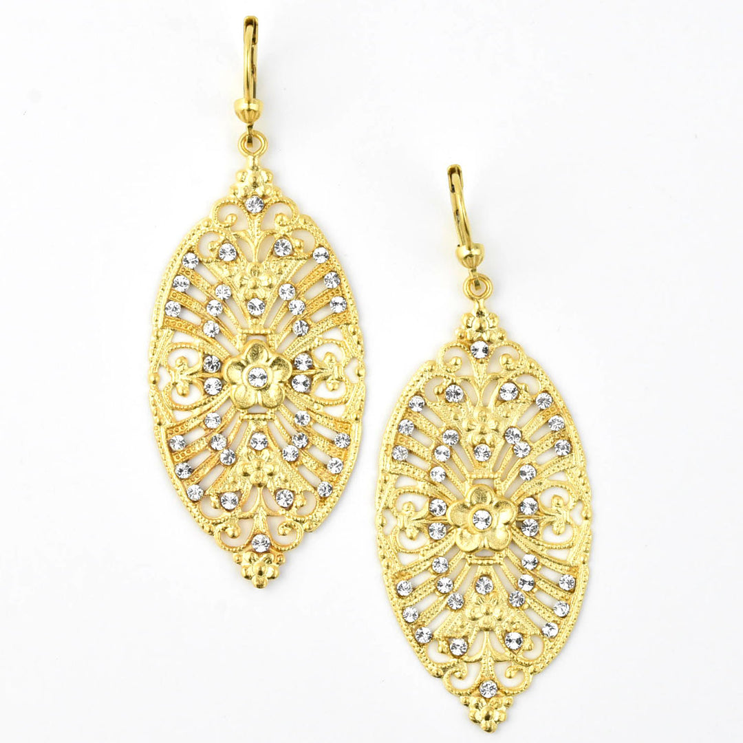 Gold Plate Floral Filigree Drops