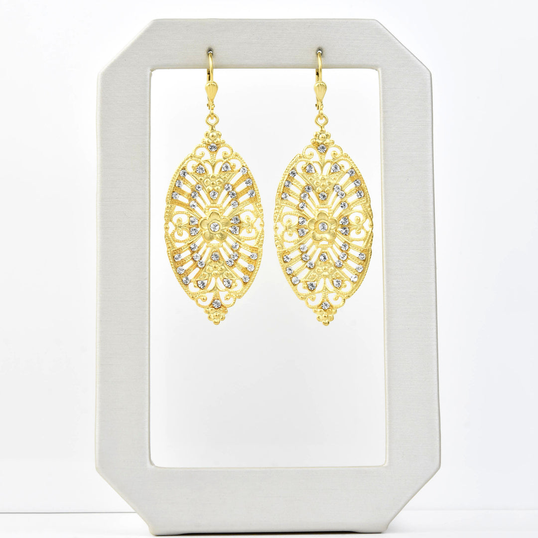 Gold Plate Floral Filigree Drops