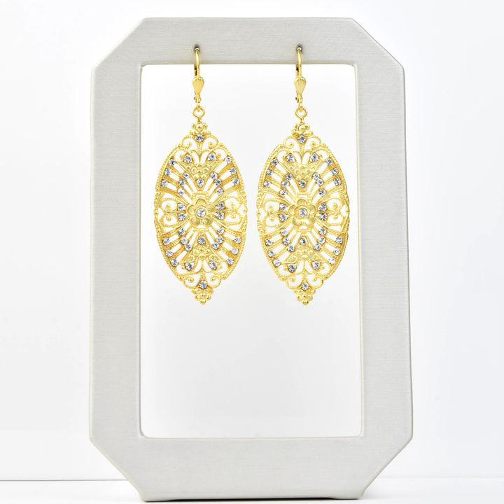 Gold Plate Floral Filigree Drops