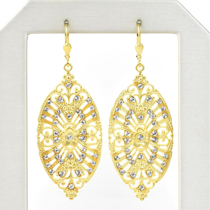 Gold Plate Floral Filigree Drops