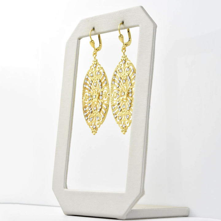 Gold Plate Floral Filigree Drops