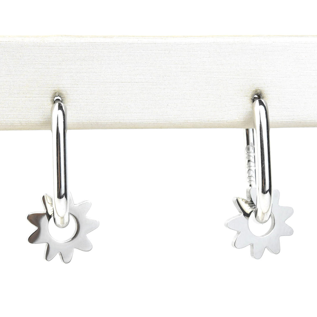 Flower Huggie Hoop Charms - Goldmakers Fine Jewelry