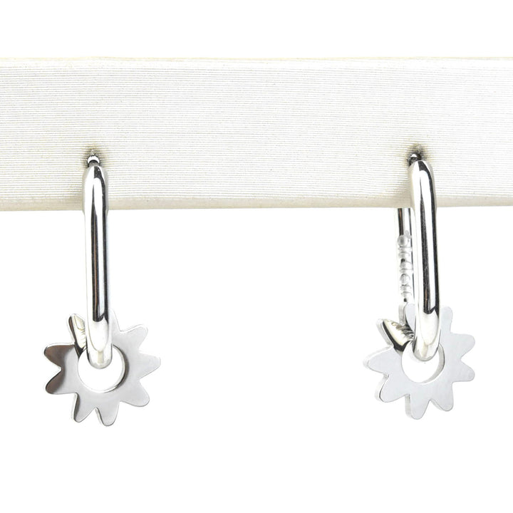 Flower Huggie Hoop Charms - Goldmakers Fine Jewelry