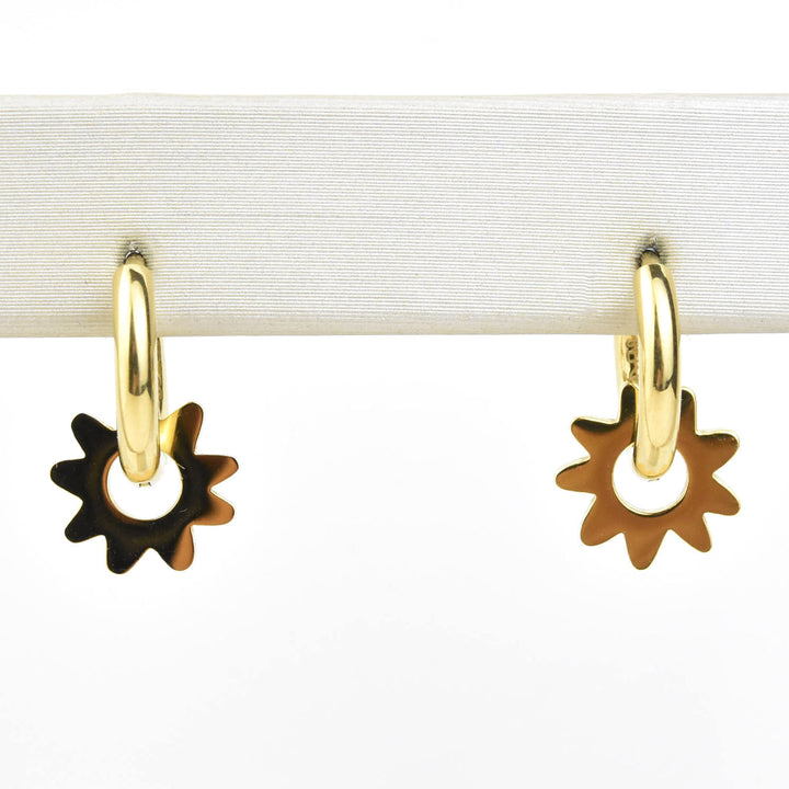 Flower Huggie Hoop Charms - Goldmakers Fine Jewelry