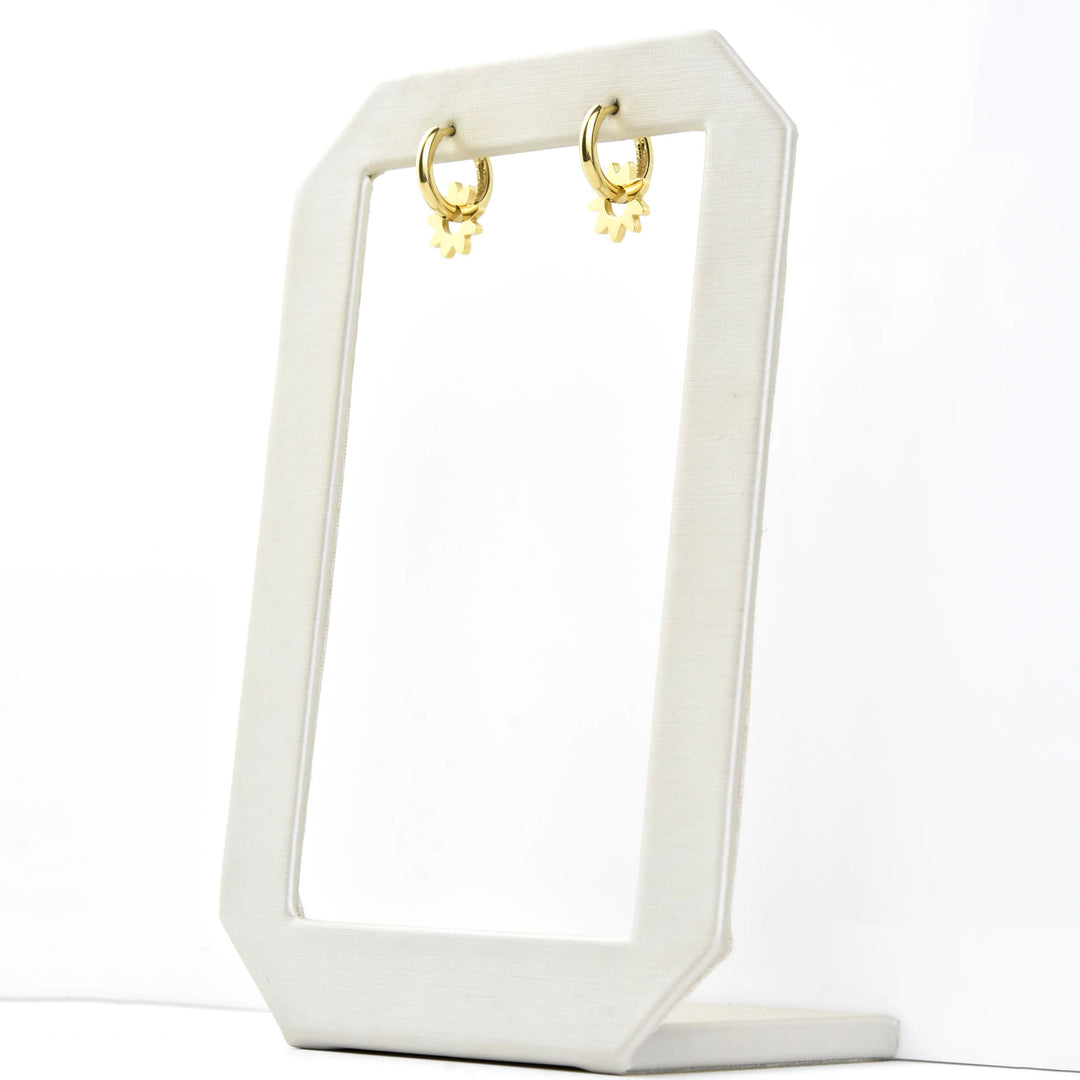 Flower Huggie Hoop Charms - Goldmakers Fine Jewelry