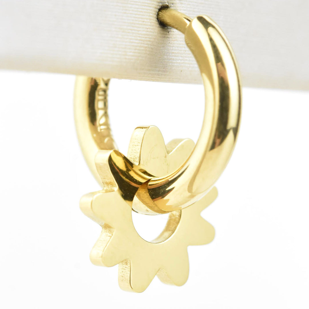 Flower Huggie Hoop Charms - Goldmakers Fine Jewelry