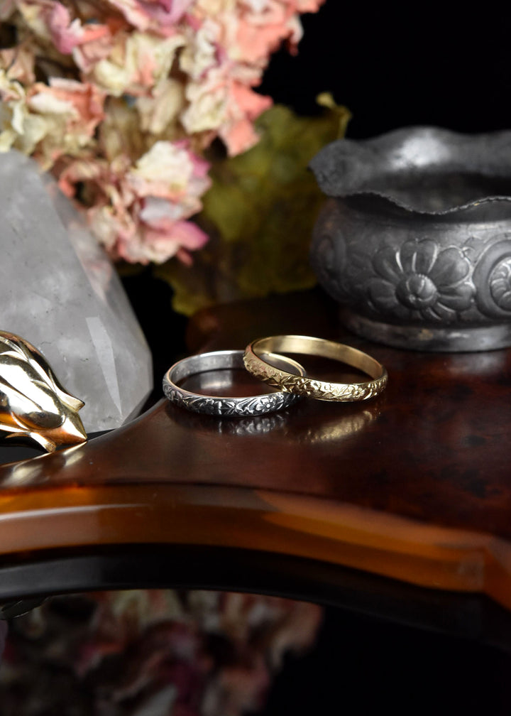 Flower Garden Band in 14K Yellow Gold - Goldmakers Fine Jewelry