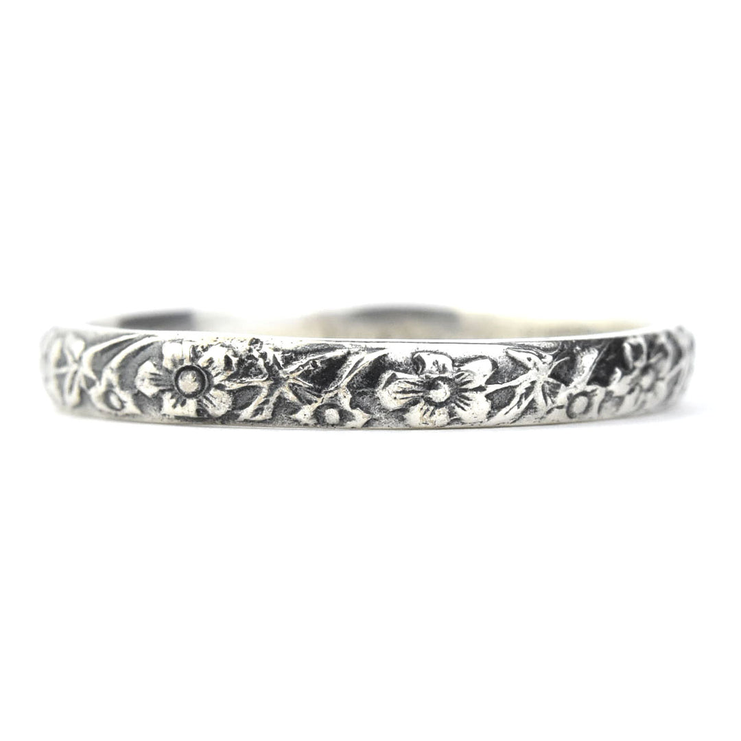 Flower Garden Band in Sterling Silver - Goldmakers Fine Jewelry