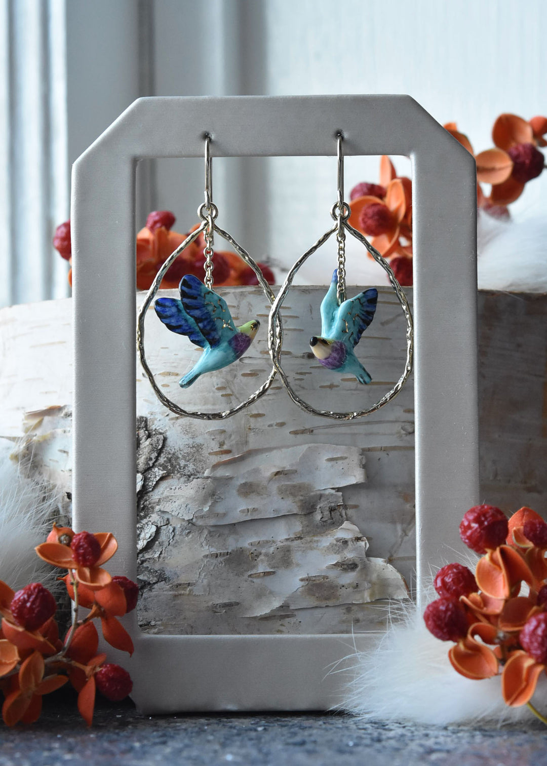 Flying Bluebird Earrings