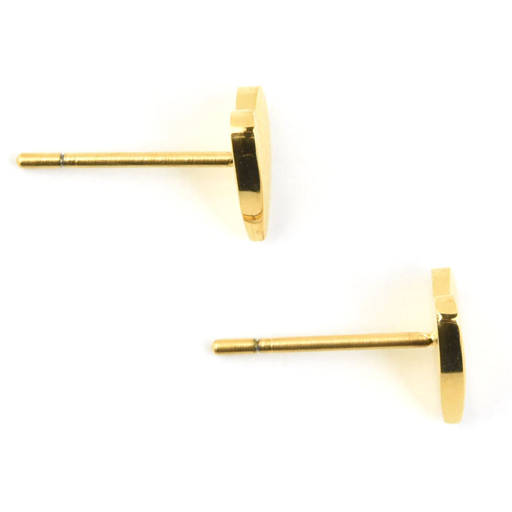 Folded Heart Studs, Gold Plated - Goldmakers Fine Jewelry