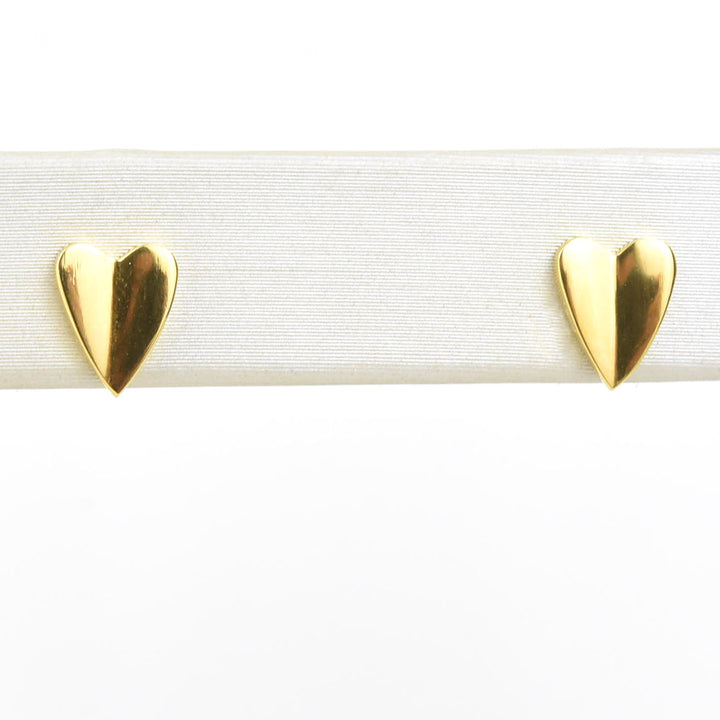 Folded Heart Studs, Gold Plated - Goldmakers Fine Jewelry